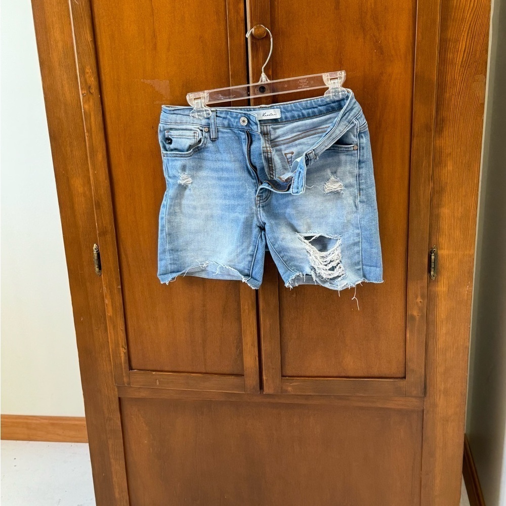 KANCAN denim jean shorts distressed size jr 9/28 cut off